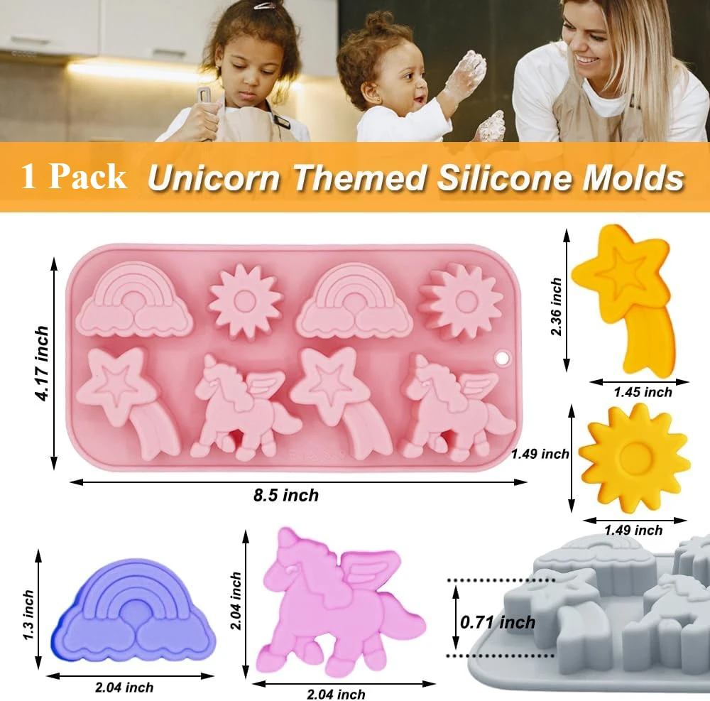 VERIDIAN силиконовая форма для торта единорог 8 полостей