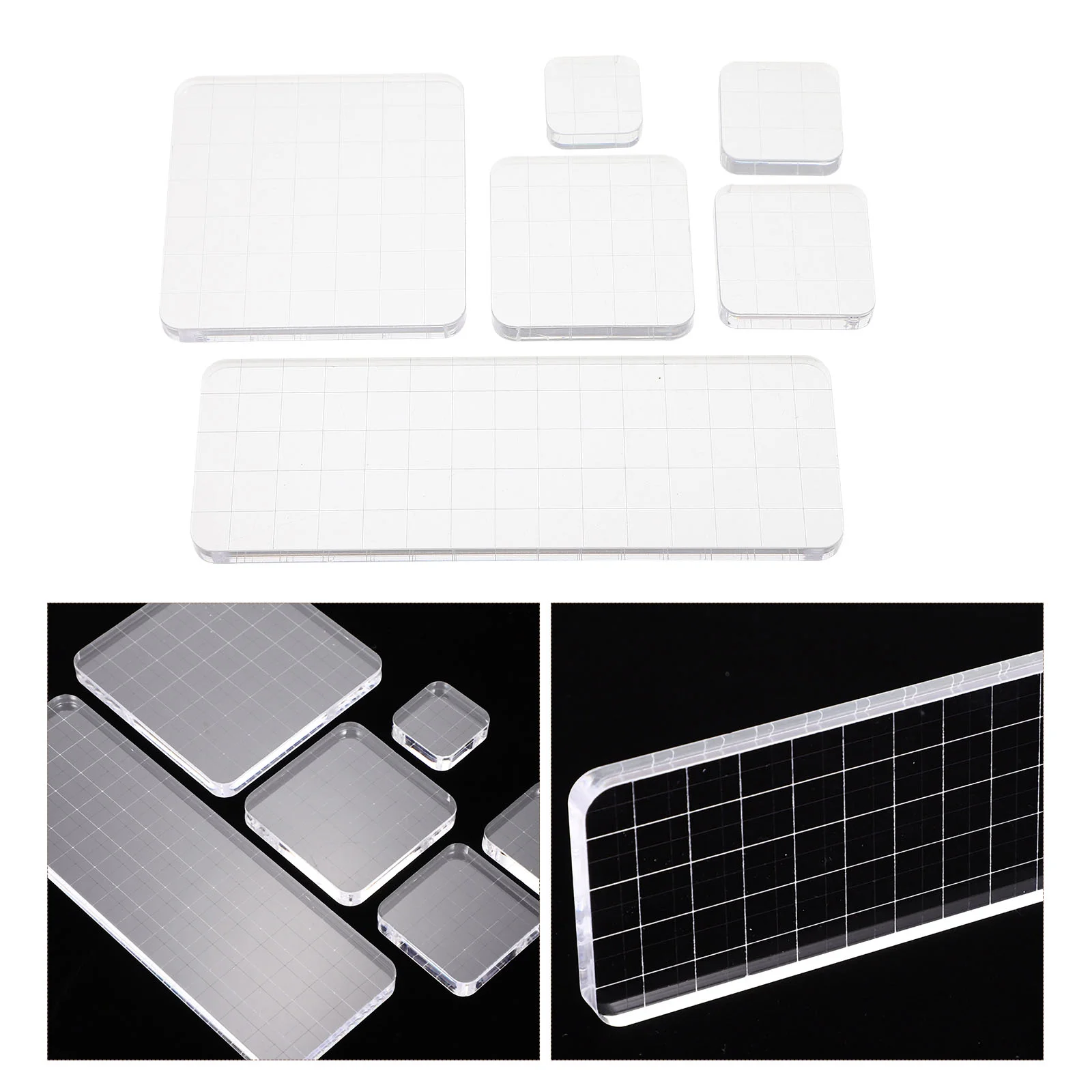 

Stamp Blocks Block Acrylic Clear Diy Stamping Craft Set Transparent Crafts Carving Making Grid Decorative Handcrafted Kids