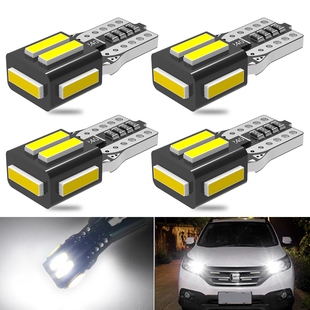 

Светодиодные лампы A packT10 Canbus W5W 168 194 7SMD, белые сигнальные лампы, Купольные лампы для чтения номерного знака, светильник щение салона автомоби...