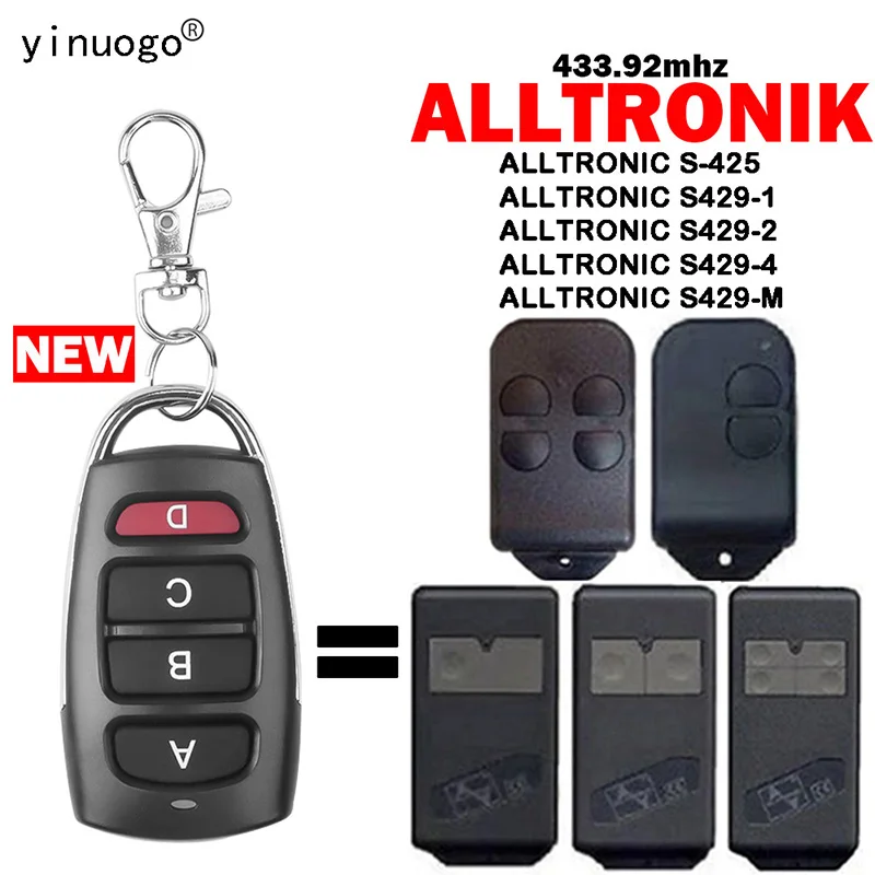

Пульт дистанционного управления ALLTRONIC Gate 433,92 МГц Замена фиксированного кода ALLTRONIC S-425 S429-1 S429-2 S429-4 S429-M Управление гаражными воротами