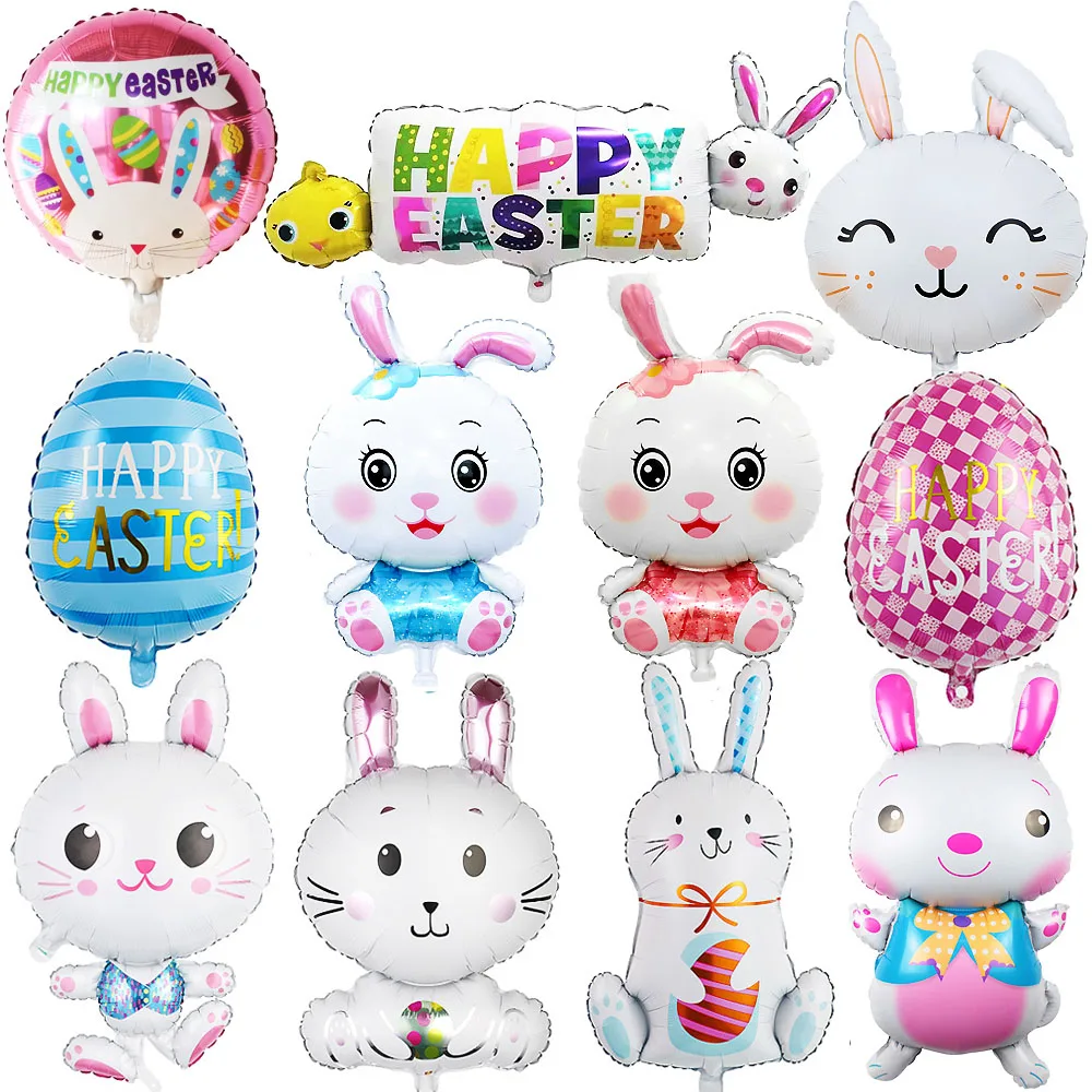 

Happy Easter Bunny Foil Balloons Inflatable Rabbit Ballon for Easter Party Decoration Kids Toy Birthday Baby Shower Air Globos