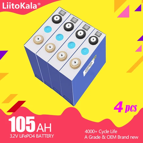 LiitoKala 3.2В 100-105Ah литий-железофосфатные аккумуляторы 4 шт.