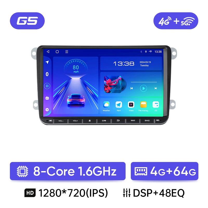 Автомобильное мультимедийное радио Ainavi для VW Volkswagen Passat B6 B7 Polo Tiguan Golf Jetta Skoda Octavia SEAT CarPlay Android Auto 2Din