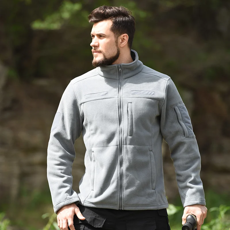 

Fleece Jackets Military Clothing Airsoft Mens Tactical Jacket Soft Safari Full-Zip Up Outdoor Windproof Hooded Work Coat