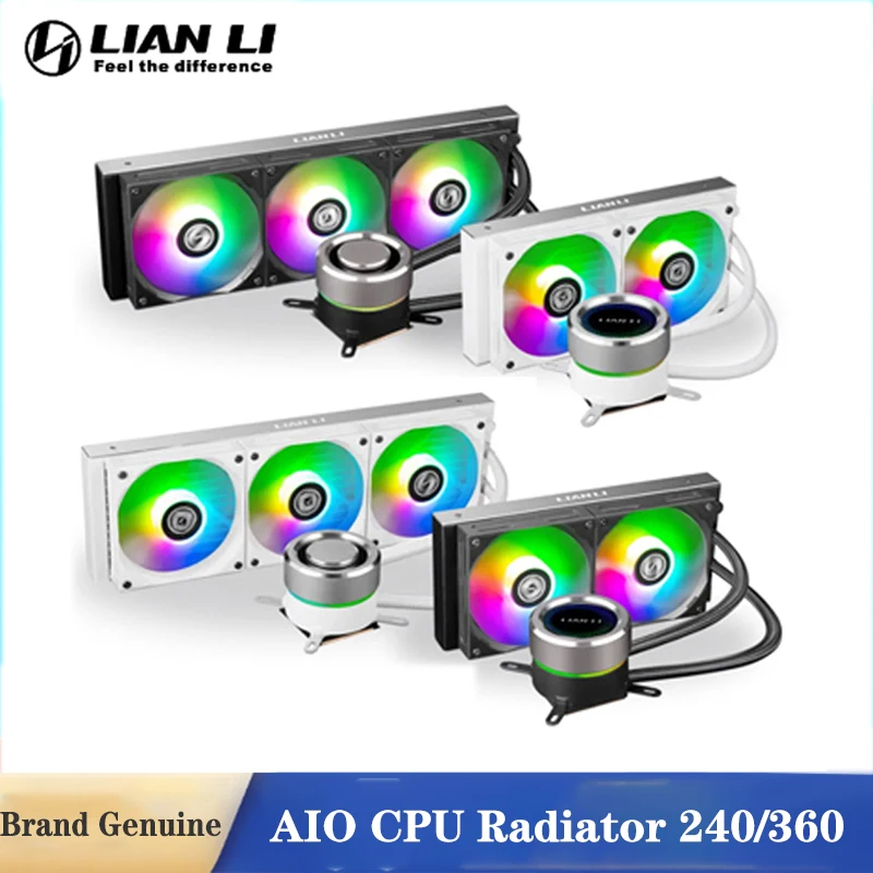 

LIAN LI AIO CPU Cooler for Intel AMD GALAHAD240/360mm CPU Radiator Closed Loop Liquid Cooling 5V ARGB M/B AURA SYNC White/Black