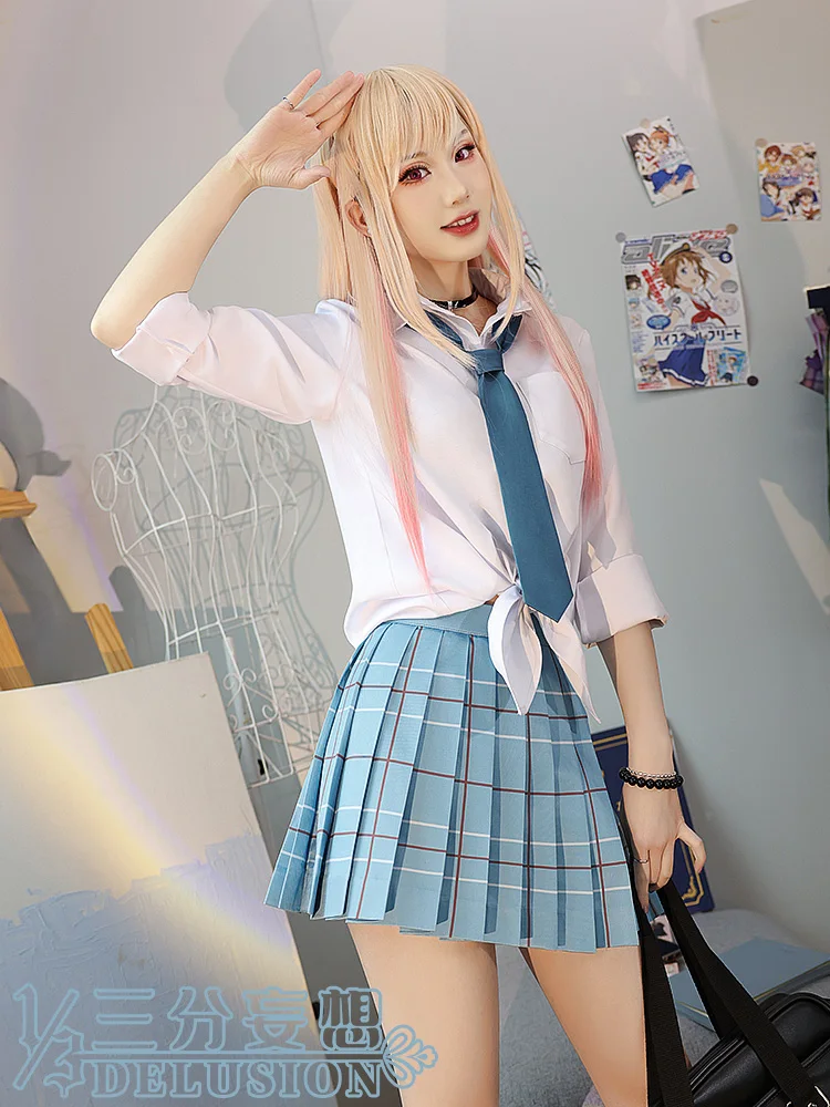 

COSLEE Anime My Dress-Up Darling Kitagawa Marin JK School Uniform Dress Cosplay Costume Party Outfit Daily Clothing Women NEW