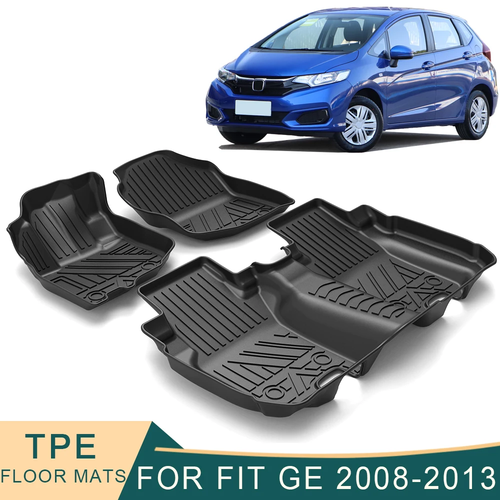 

For Honda Fit GE 2008-2013 Auto Car Floor Mats All-Weather TPE Foot Mats Odorless Pad Waterproof Tray Mat Interior Accessories