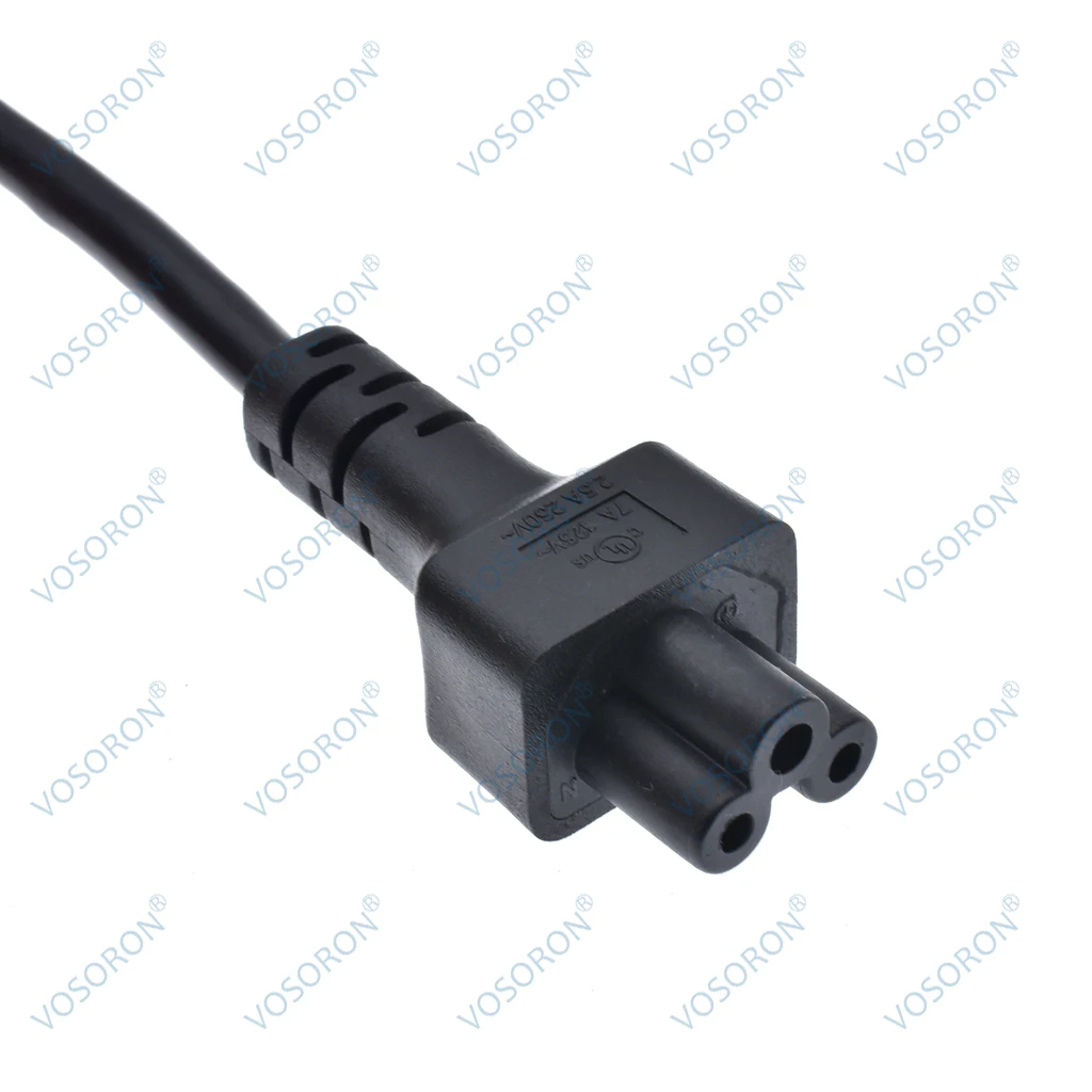 Шнур питания — NEMA 5-15P IEC-320-C5 18AWG 7A/125 В SVT 3-контактный 1 фута черный