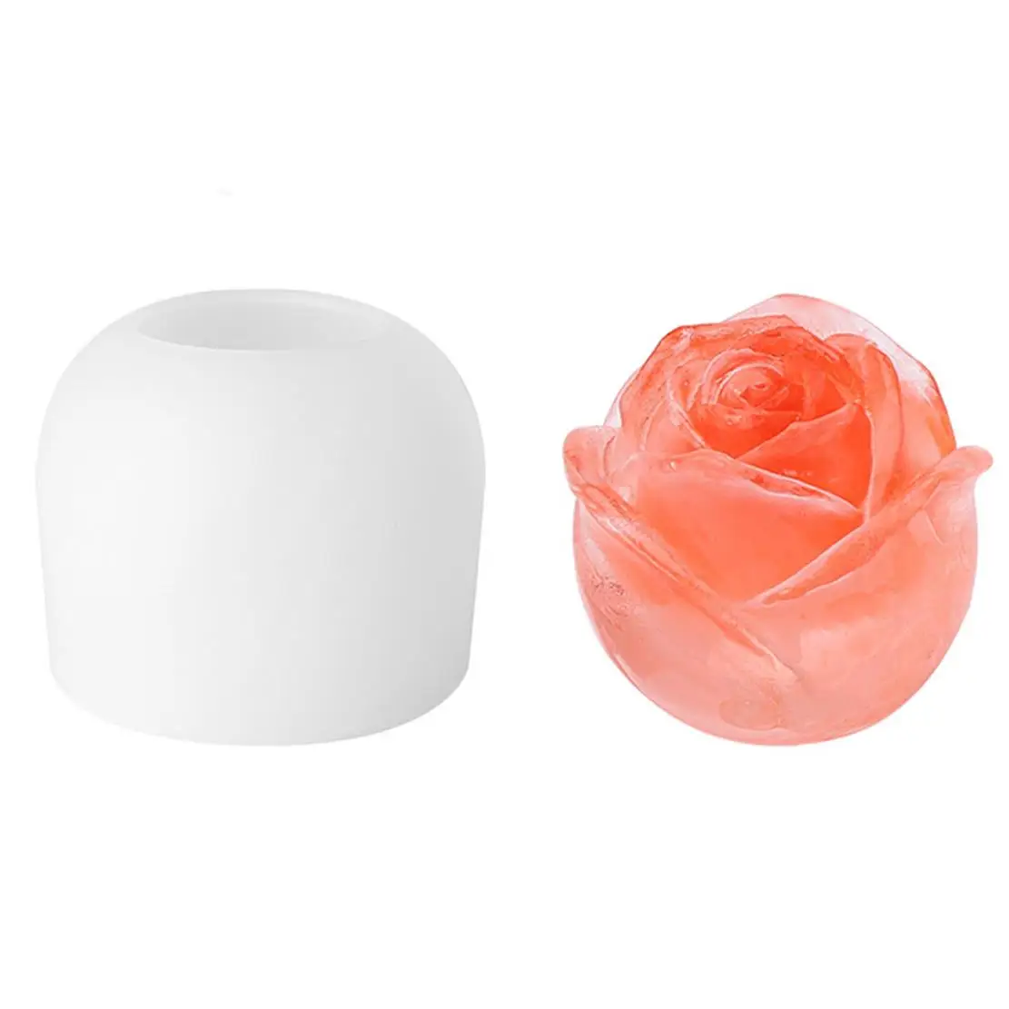

Ice Ball Mold Rose Flower Shape 4D Cake Baking Mould Silicone DIY Kitchen Beverage Ice Maker, L