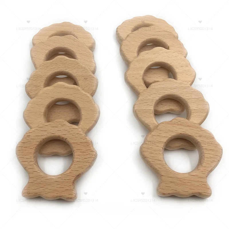 

Wooden Teether Rings Natural Wood Teething Octopus For Infant Wooden Teether Animal For Toddler Baby Soothing Pain Relief Toys