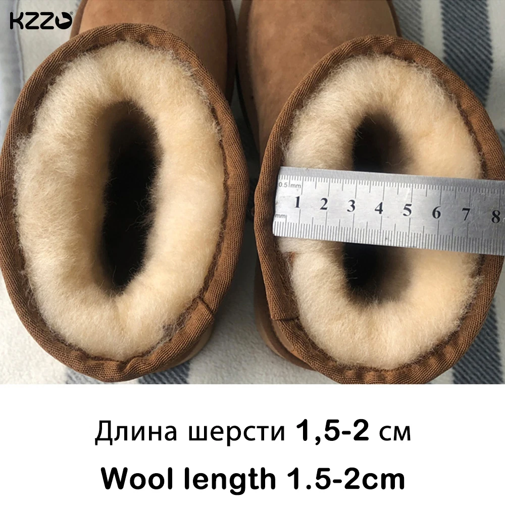 KZZO Австралия классические зимние ботинки из овчины для женщин на платформе