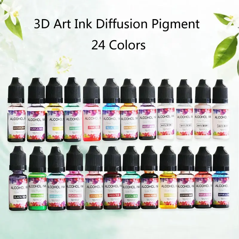

Concentrated UV Resin Colorant Resin Pigment for Art Paint Crafts 0.35oz/10ml Each Floral Coloring Essence 24 Colors 066C