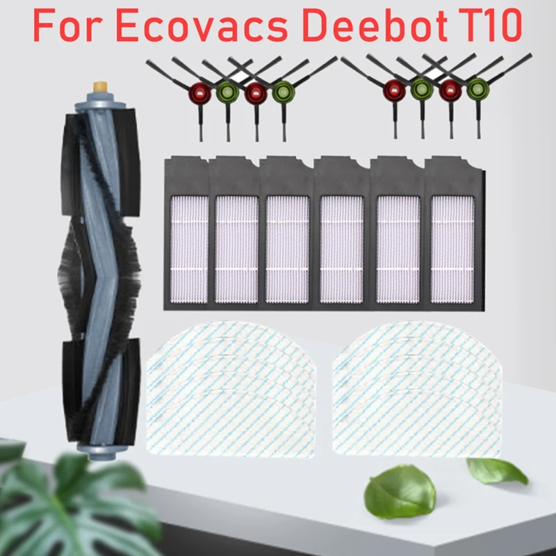 

25Pcs Main Side Brushes Hepa Filter Mop Cloth For Ecovacs Deebot T10 Robotic Vacuum Cleaner Replacement Accessories