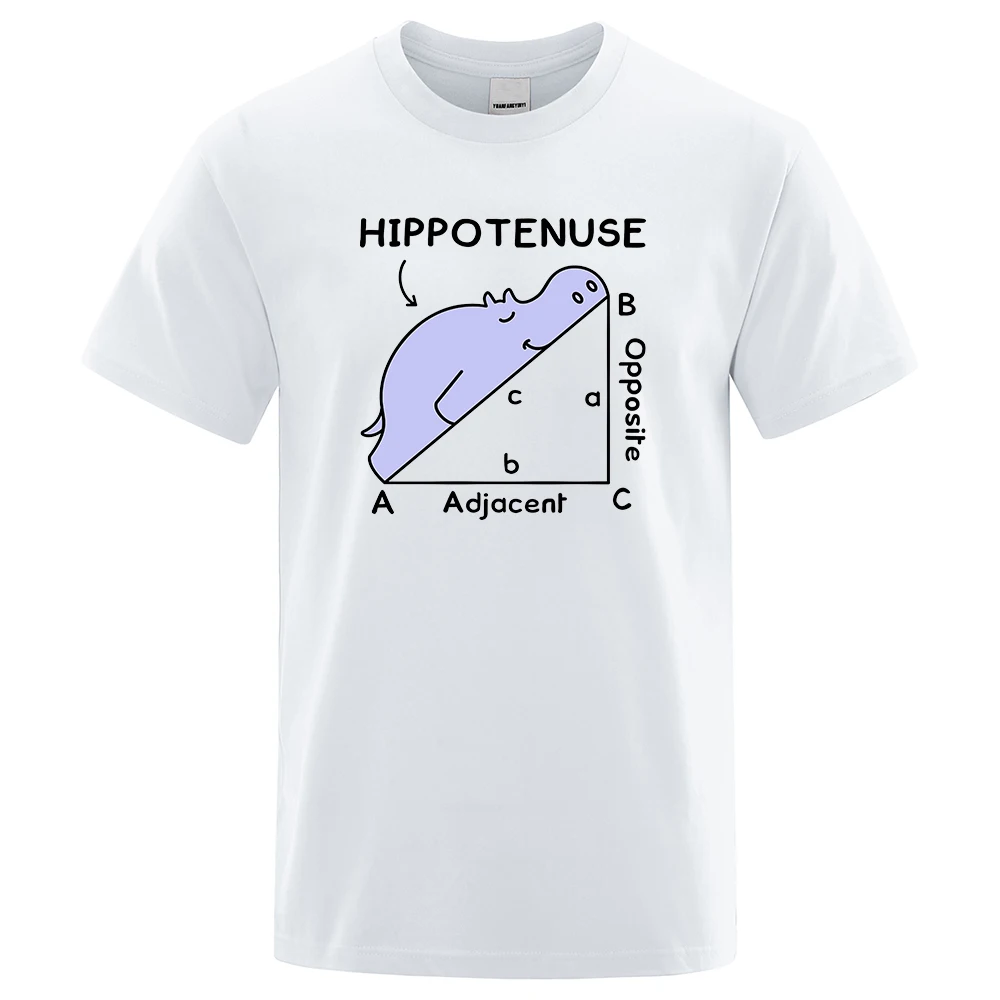 

Hippotenuse Opposite Adjacent Funny Printed Mens T Shirts Trigonometric Functions Summer Cotton Cute Streetwear T-shirt Male