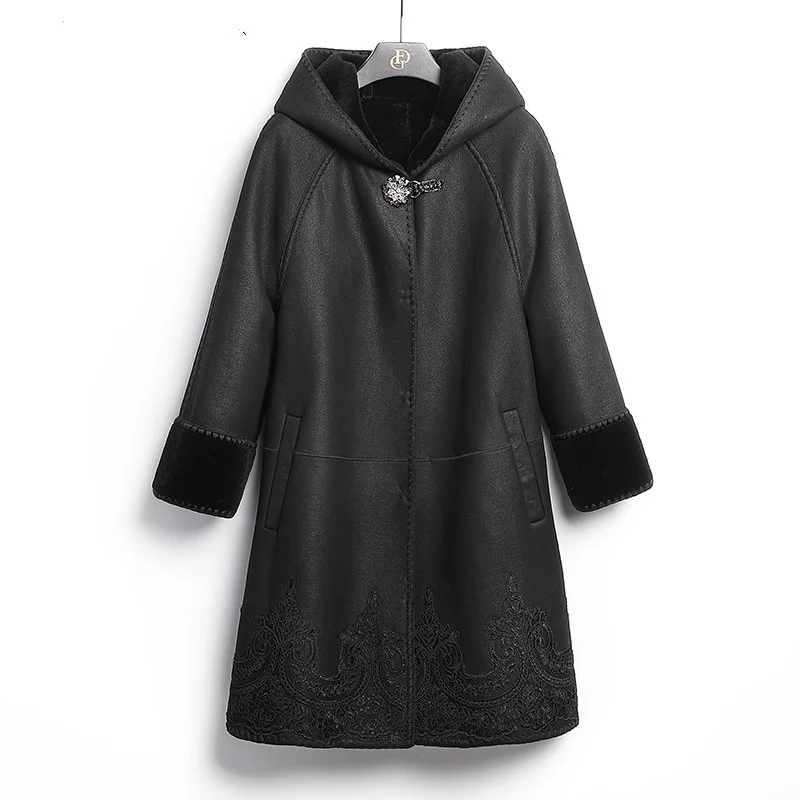 

Luxury brand Real Wool Jacket Autumn Winter Coat Clothes 2023 Korean Vintage Double-faced Fur Women Tops Abrigo Mujer ZT3469