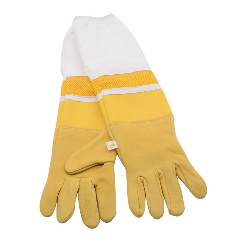Beekeeping Gloves Durable Breathable Bee Gloves Protect Gloves for Beekeeper Apiculture Sheepskin Vented Long Sleeves Gloves