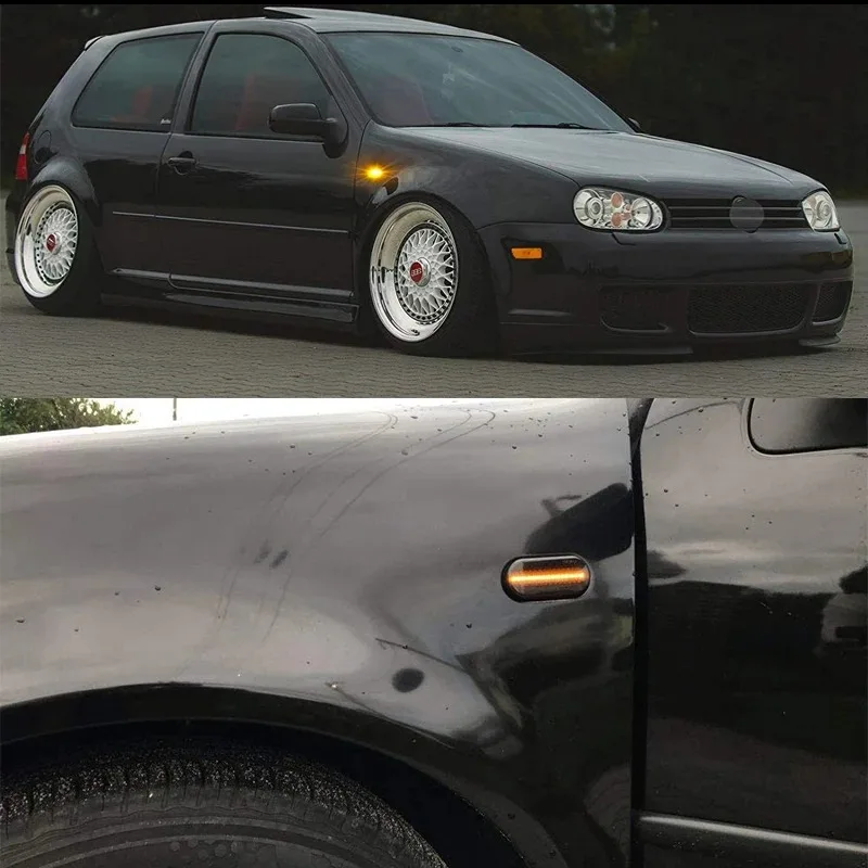 Фото 2X светодиодные динамические боковые указатели поворота для VW Bora Golf 3 4 MK4 Jetta Lupo Passat Z2 3BG Polo SB6 SEAT Ibiza T5 №4