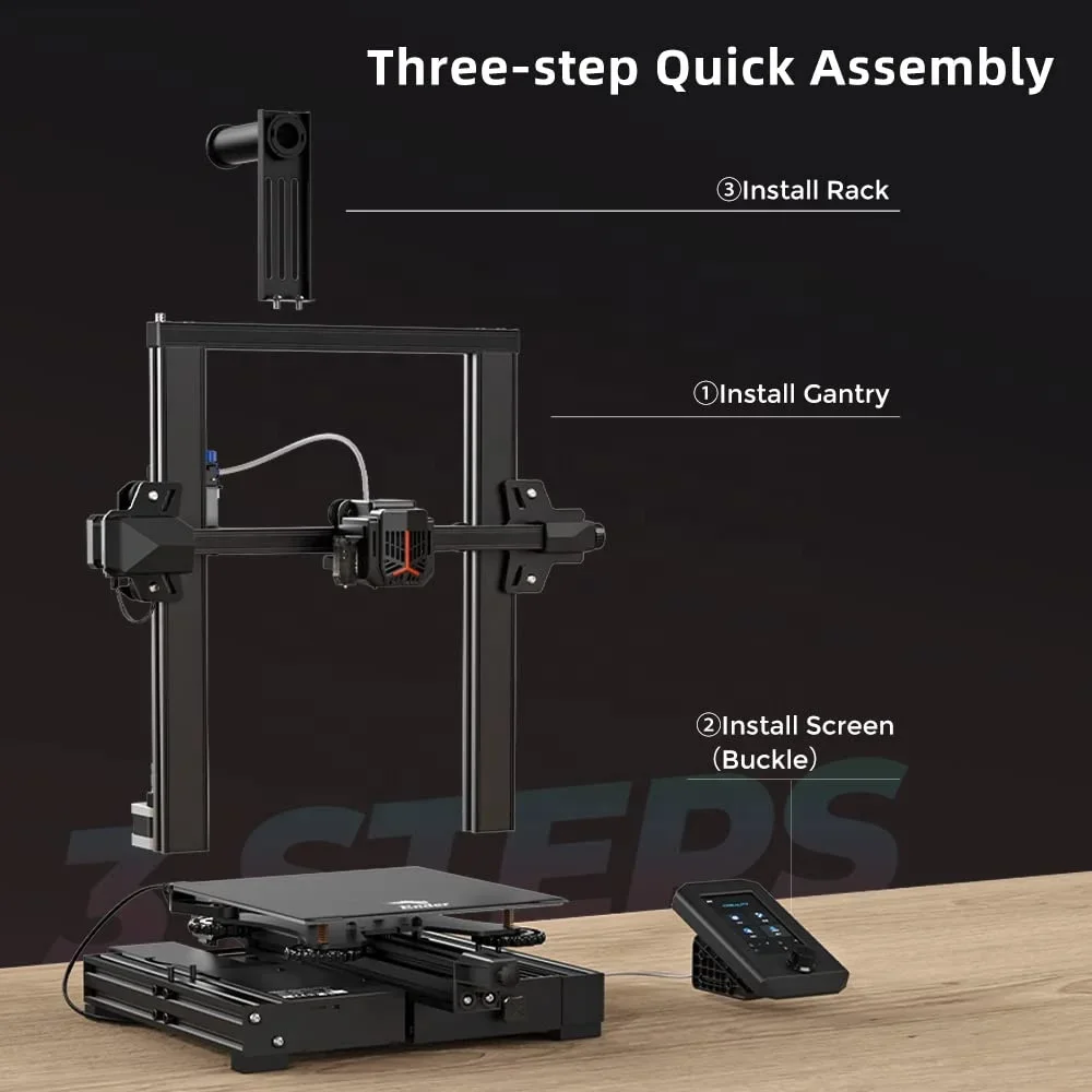 Crealiould Groothandel 2022 Nieuwe Ender-3 V2 Neo 3d принтер с автоподзаводом Pc Stalen Printplatform 95% вурaf