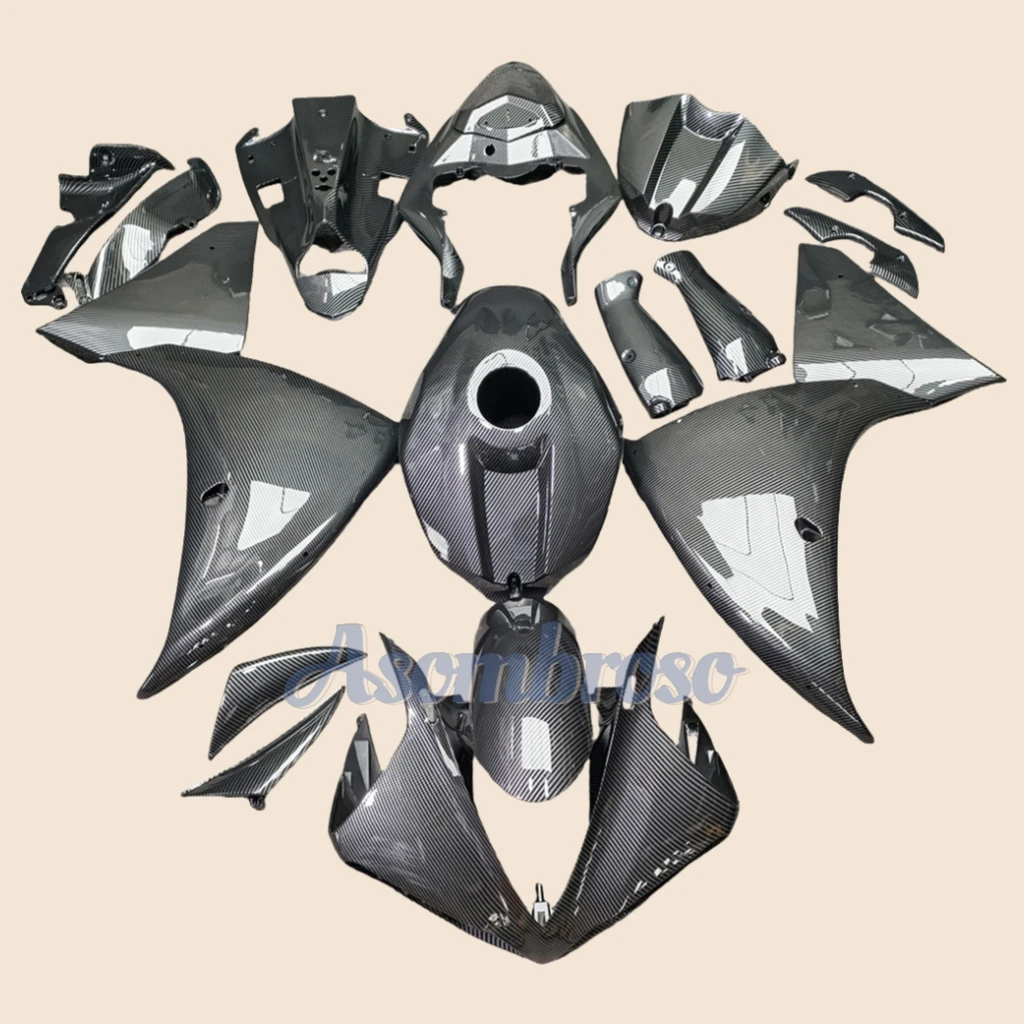 

Комплект обтекателя на заказ, подходящий для Yamaha YZF R1 2009 2010 2011 2012 2013 2014 Новый комплект карбонового волокна для мотоцикла YZF1, серый комплект кузова