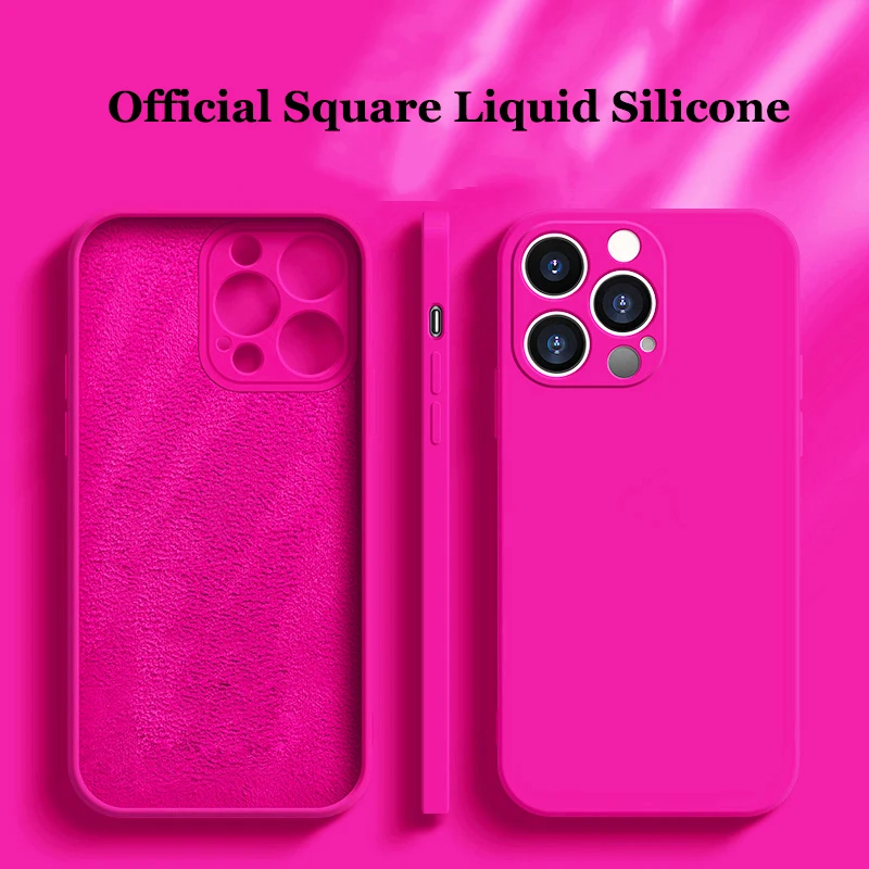 

ZBK Silicone Official Phone Case For iPhone 11 13 12 Pro Max Mini XS XR Max 7 8 SE 2020 X Plus Lens Full Protection Back Cover