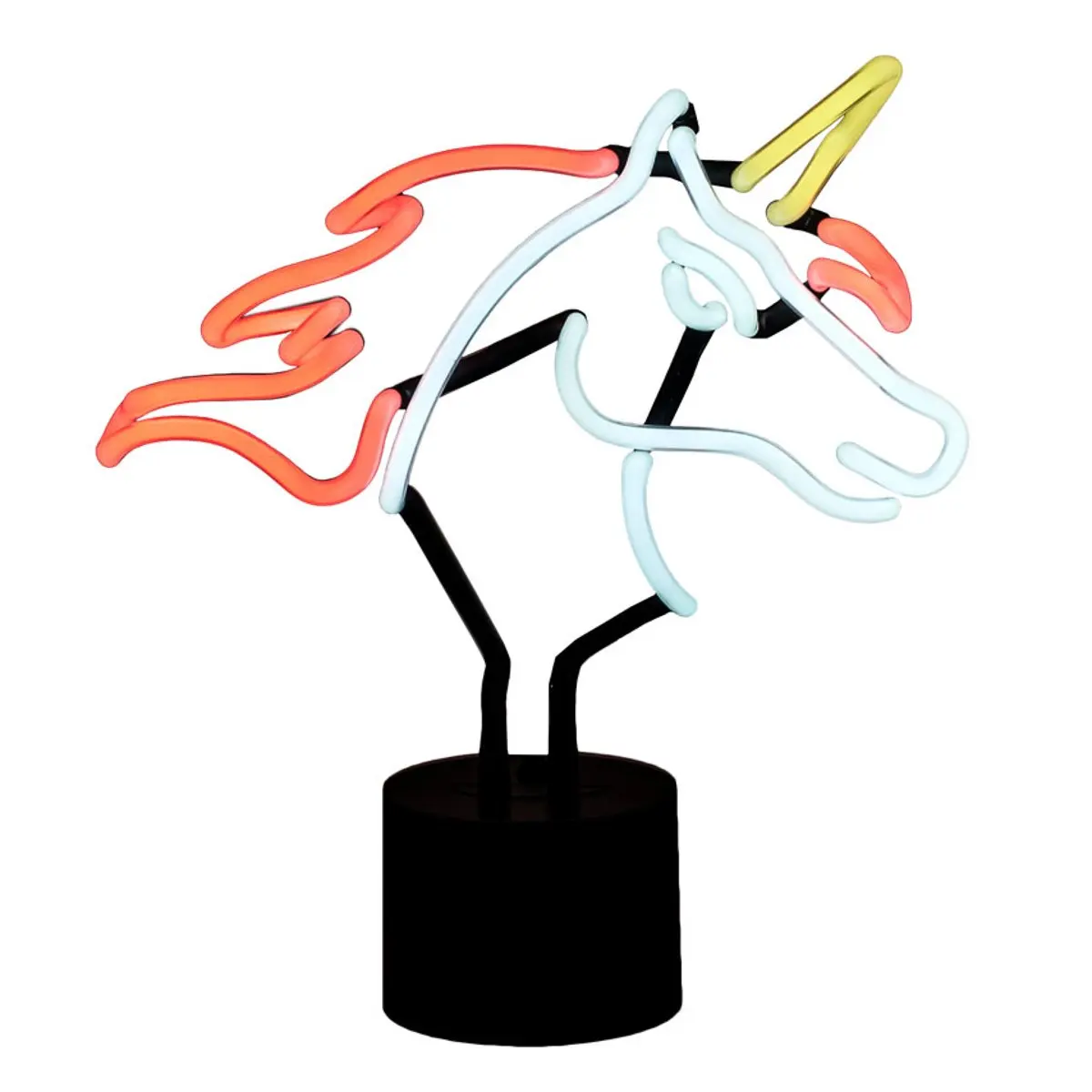 

Unicorn Neon Desk Light, Real Neon, White, Yellow, and Pink, Large 11.5 x 12