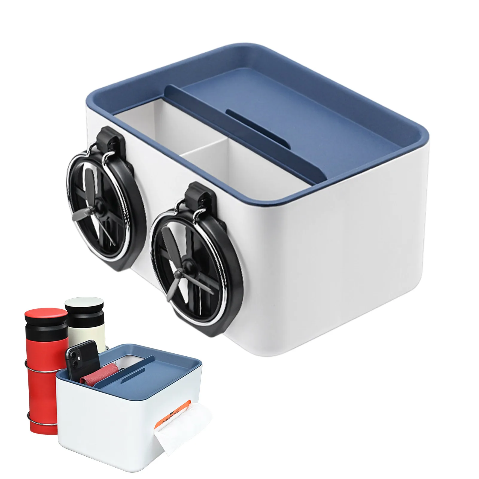 

Автомобильный подлокотник-органайзер с держателями для чашек 3 в 1, многофункциональный двойной автомобильный держатель для чашек, Модерни...