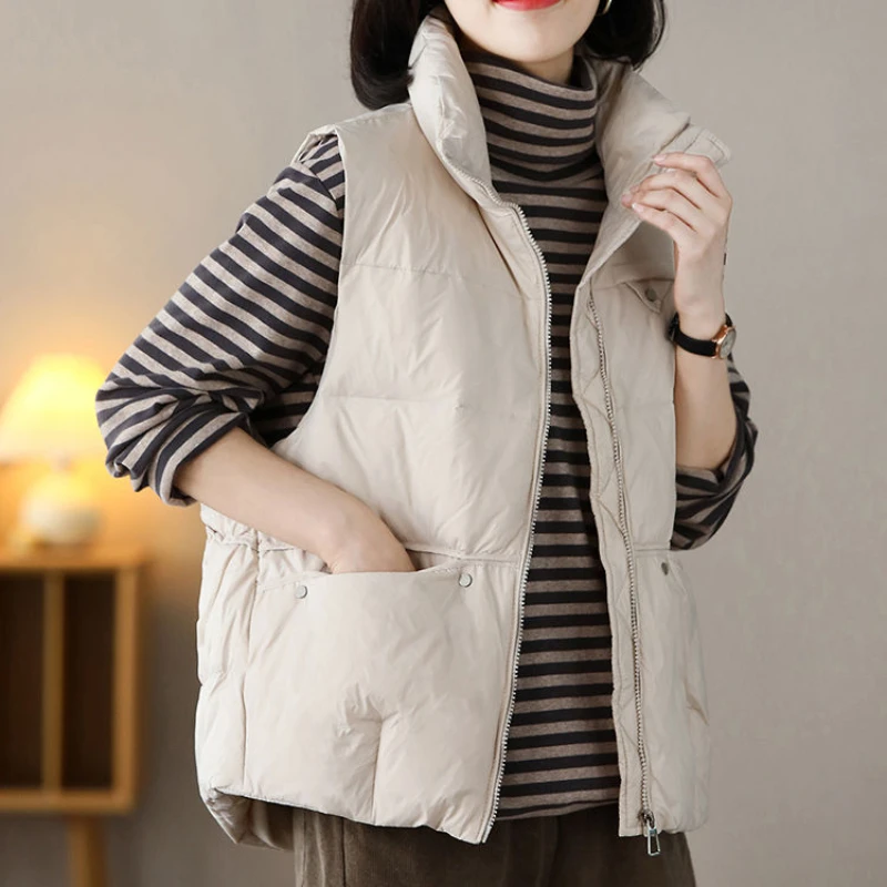 Теплое хлопковое стеганое пальто женское короткое пальто-жилет осенне-зимнее с