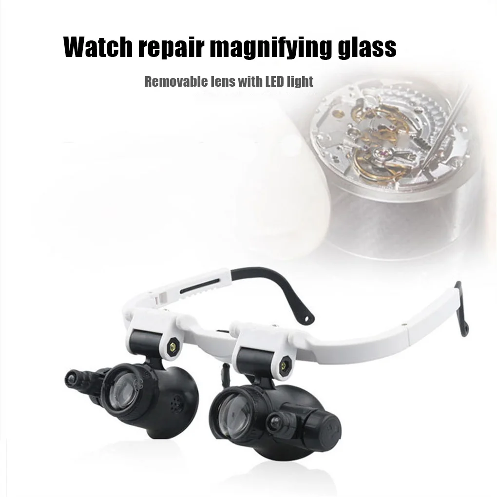 

Magnifying Glasses with LED Light Hands Free Magnifier Eyeglasses Portable Lighted Loupe Electronic Repair Close Work