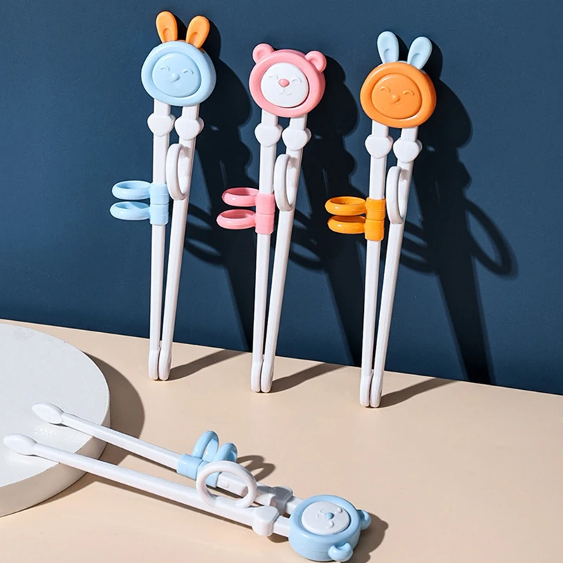 

Cartoon Children Eating Training Chopsticks Animal Head Baby Safty Learning Chopsticks Reusable Tableware