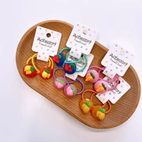 new spring and summer cute transparent fruit macaron color pair mini rubber band for childrens fashion hair accessories