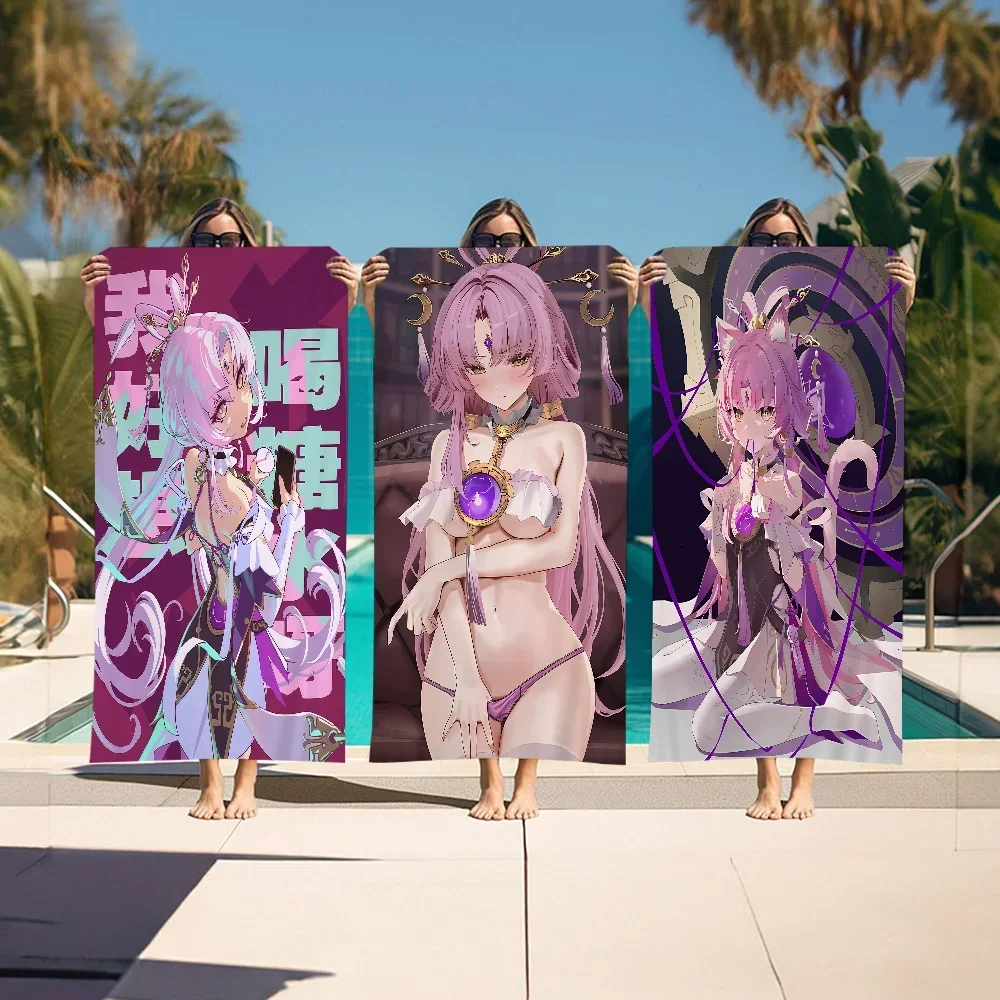 Honkai Star Rail Fu Xuan пляжное полотенце из микрофибры абсорбирующее быстросохнущее