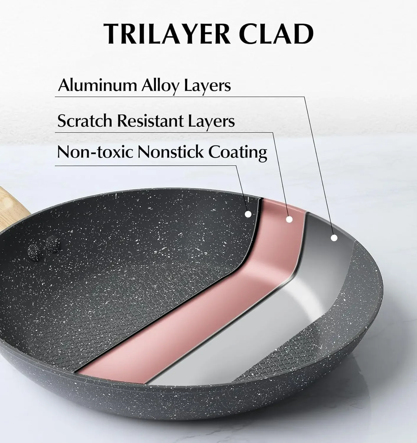 Сковороды с антипригарным покрытием ультра 10-дюймовая антипригарная черная