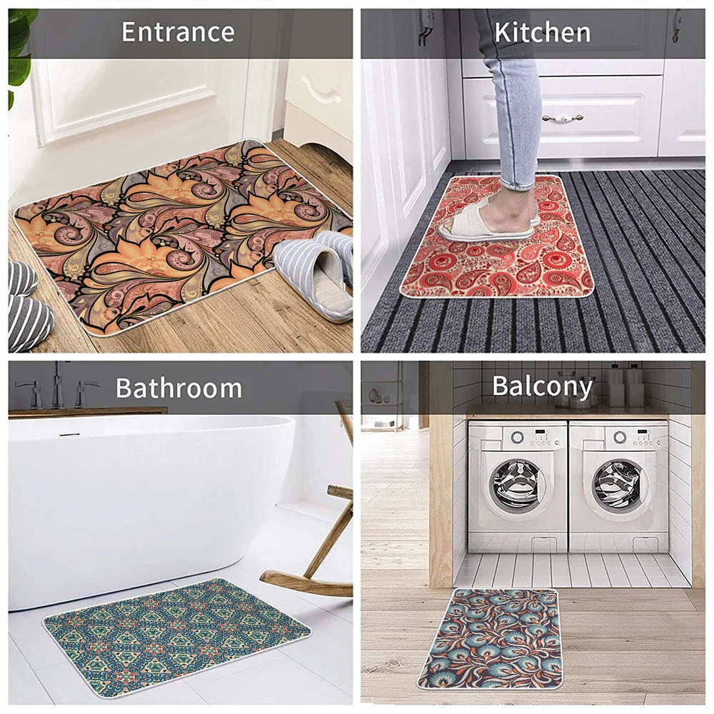 

Vintage Pattern Camper Carpet Bathroom Entrance Doormat Bath Indoor Floor Rugs Absorbent Mat Anti-slip Kitchen Rug