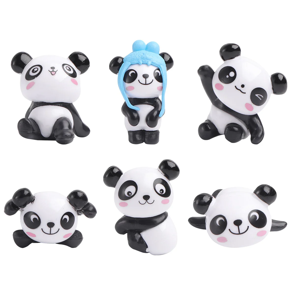

6Pcs Magnets Stickers Resin Panda Shaped Lovely Creative Magnetic Stickers Refrigerator Magnets for Decoration Office Home Gift