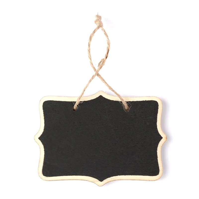 

5Pcs Mini Rectangle Chalkboards Hemp Rope Hanging Christmas Wooden Message Board Wedding Party Painting Decoration For Home Gift