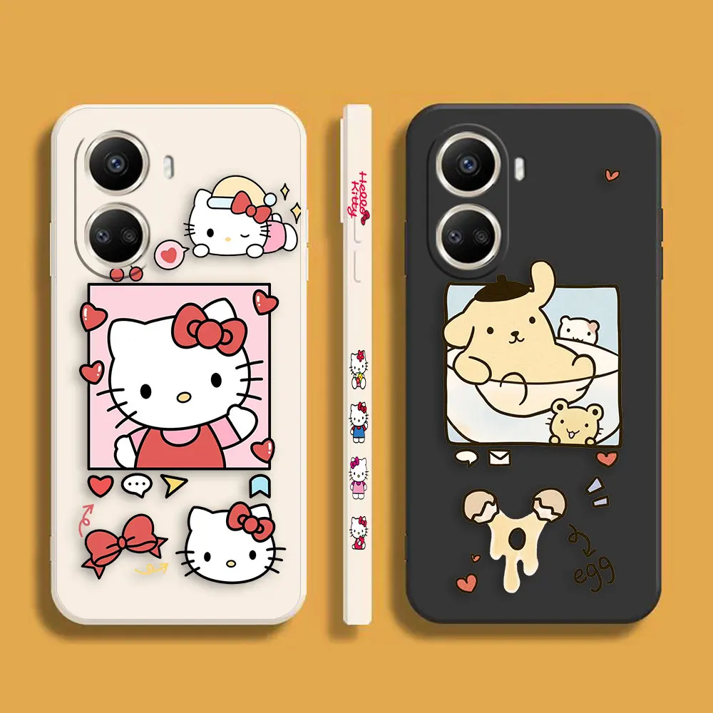 

Anime M-Melody K-Kitty Cat Phone Case For Huawei NOVA 7 6 5I 5 4 3 3I 2S 2 8 9 10 SE PRO PLUS 5G Colour Liquid Case Funda Shell