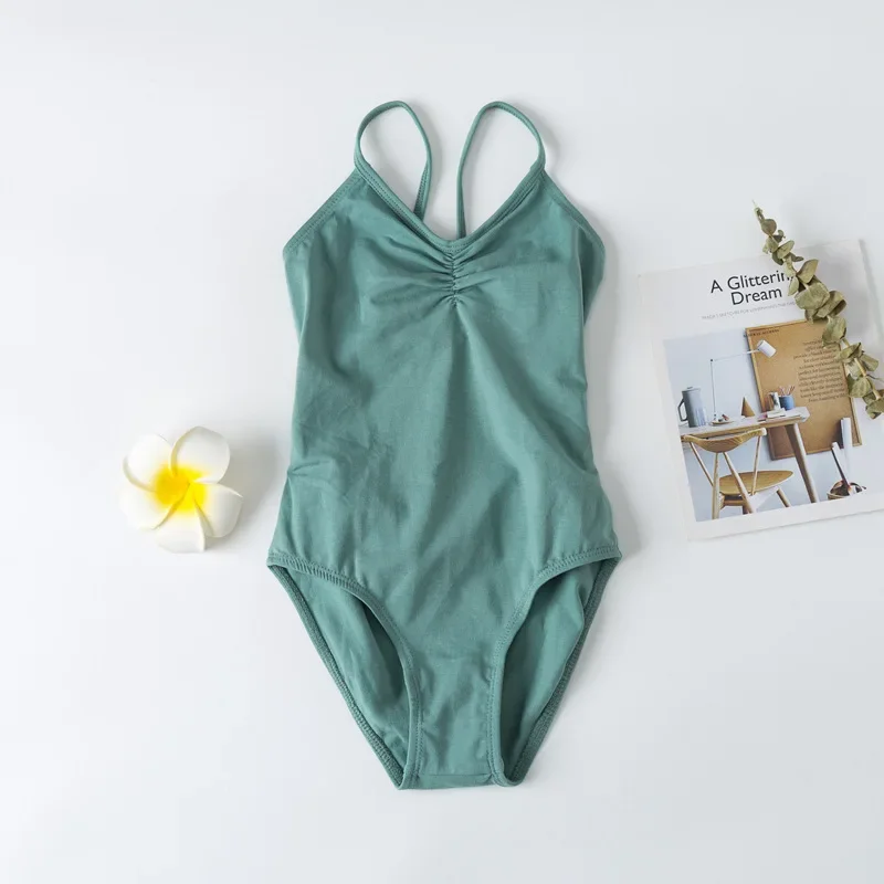 

New Girls Camisole Ballet Leotard Dancewear Cotton Gymnastics Leotard Dress Shoulder Straps Dance Active Tank Unitard Bodysuit