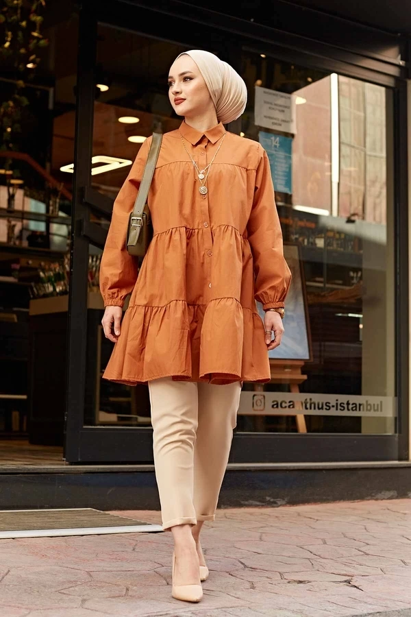 Ladies Frilly Temporary Shed Tunic Summer Spring 2021 ladies muslim clothes shirt for woman blouse casual long sleeve