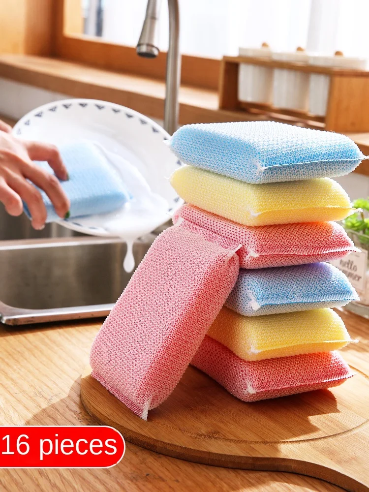 

Dishwashing sponge kitchen non-stick brush pot utensil Household dishcloth Double-sided cleaning cotton cloth magic wipe