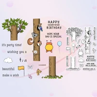 cute animals in forest clear stamps stencil for decor diy scrapbooking embossing silicone stamps for handmade paper cards crafts