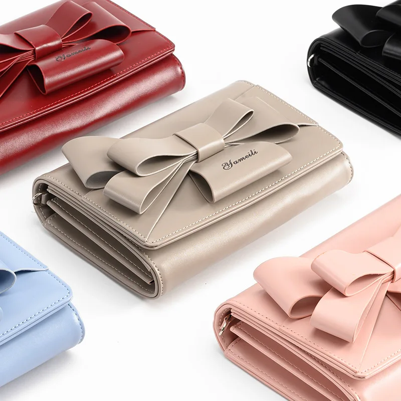 

Сумка на плечо с бантом для женщин, универсальный мессенджер из искусственной кожи, модные маленькие квадратные сумочки через плечо для жен...