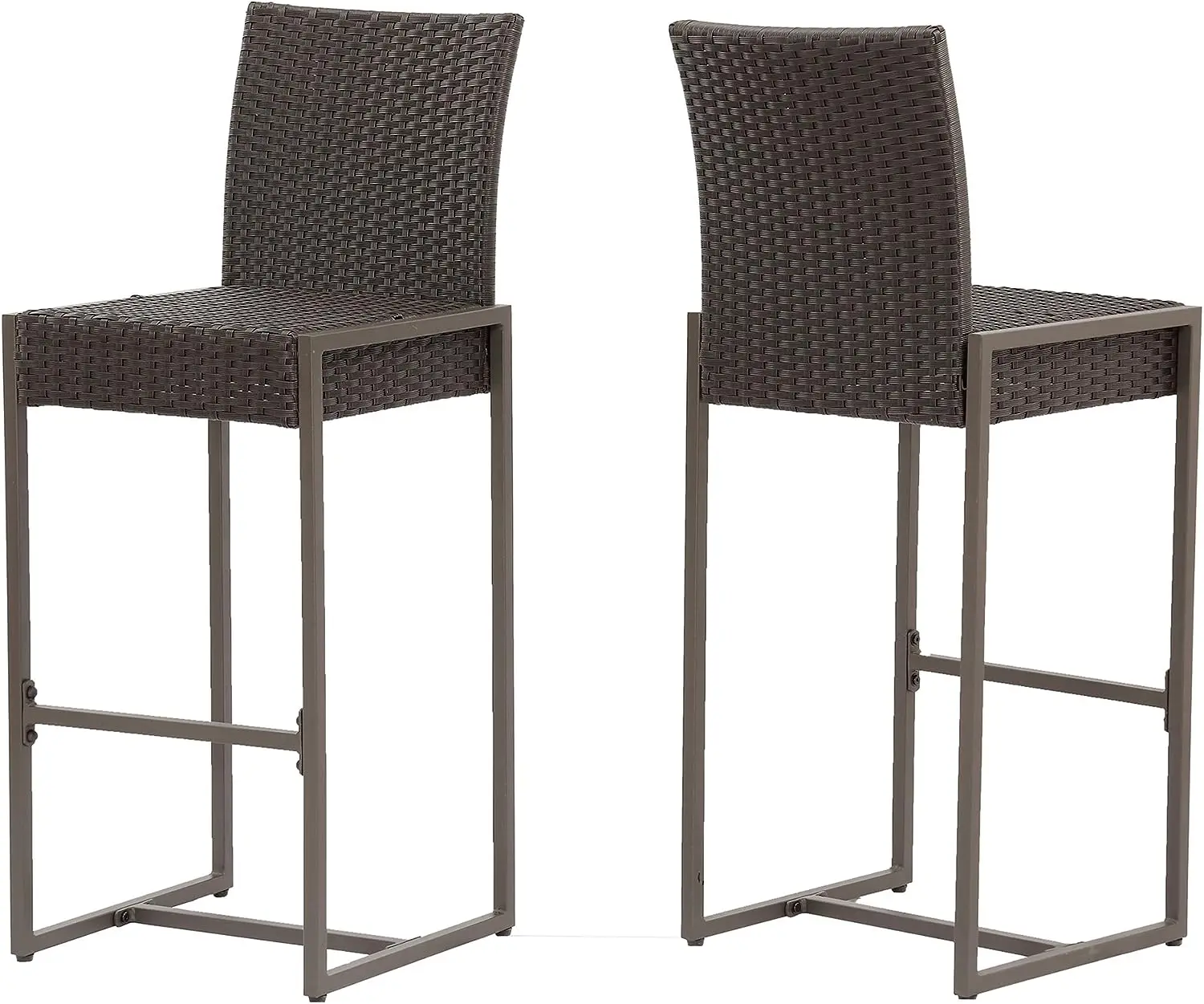 

Уличный Плетеный 30-дюймовый барный стул (набор из 2), темно-коричневый