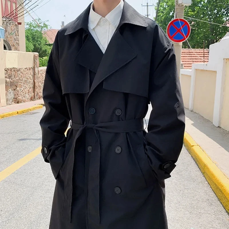 

Summer Thin Men's Trench Coat Outerwear Windbreaker Jaqueta Jacket Clothing Oversized Overcoat Male British Trench for Men