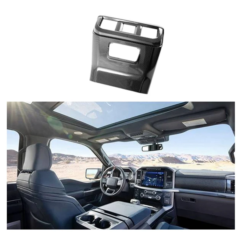 

ABS Carbon Fiber Air Conditioner Vent Panel Cover For Ford Raptor F150 2021 2022 2023 Accessories