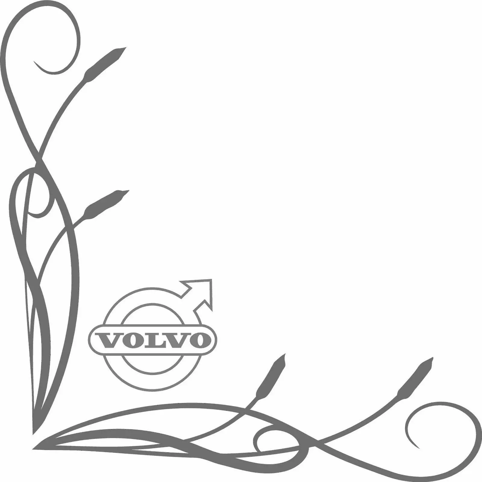 

For x2 Volvo style truck cab window stickers (pair) fine bullrush scroll