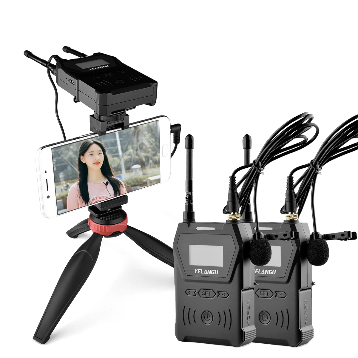 

Professional UHF Wireless Microphone Camera Phone Lapel Lavalier Vlog Wireless Microphone For Mobile Camera Shooting Vlogs