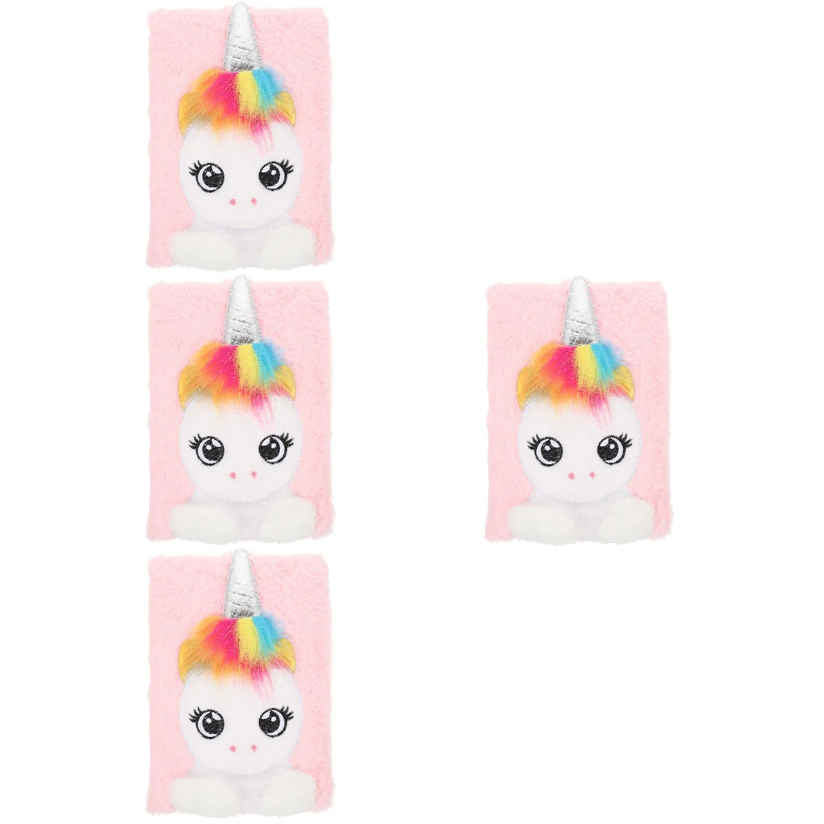 

4pcs Girl Plush Dairy Cover Notebook Adorable Dairy Fluffy Notebook Girl Stationery