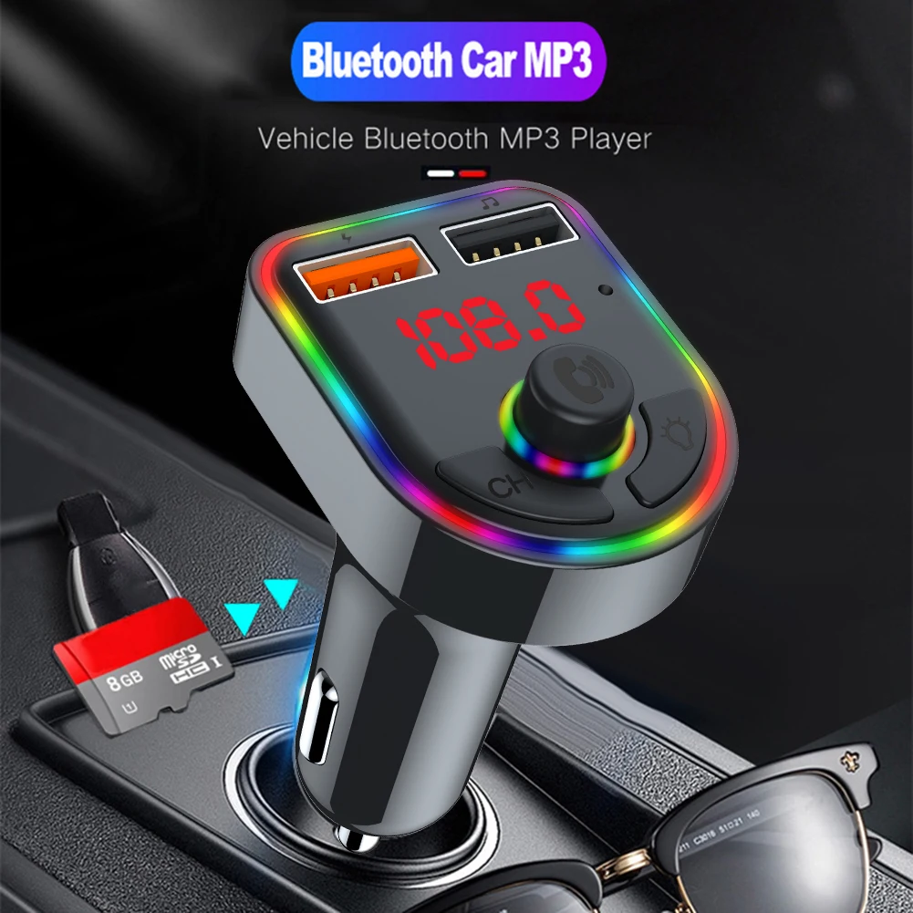 

Car Bluetooth FM Transmitter Wireless BT 5.0 Handsfree Audio Receiver Auto MP3 Player Dual USB Fast Charger Car Accessories