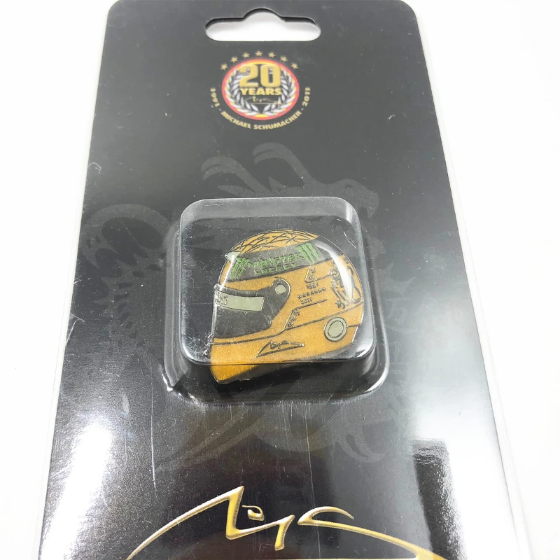 

F1 racing helmet model Schumacher BENZ 2011 20th anniversary metal badge W02