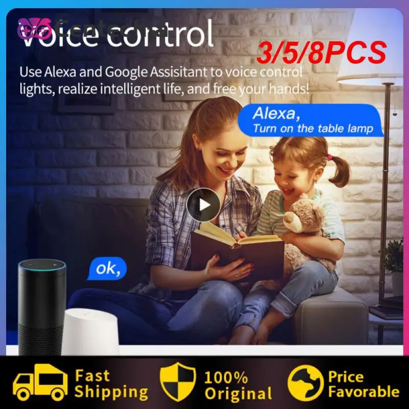 

3/5/8PCS Wifi Smart Switch Homekit Ac100-240v Light Switches Voice Control 16a Touch Wall Switch Support Alexa Google